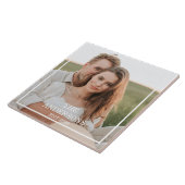 カップルモダンコラージュ写真と家族ミニマルギフト タイル (側面)