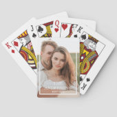 カップルモダンコラージュ写真と家族ミニマルギフト トランプ (裏面)