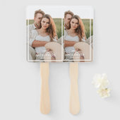 カップルモダンコラージュ写真と家族ミニマルギフト ハンドファン (正面&裏面)