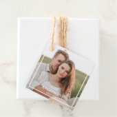 カップルモダンコラージュ写真と家族ミニマルギフト フェイバータグ (インサイチュ)