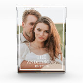 カップルモダンコラージュ写真と家族ミニマルギフト フォトブロック (正面)