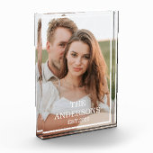 カップルモダンコラージュ写真と家族ミニマルギフト フォトブロック (左)