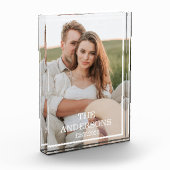 カップルモダンコラージュ写真と家族ミニマルギフト フォトブロック (左)