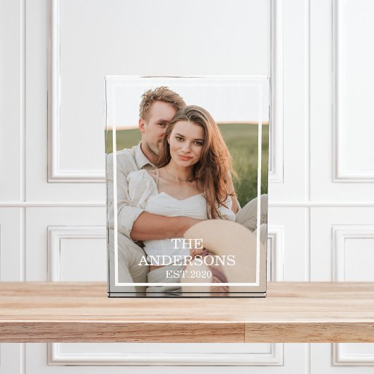 カップルモダンコラージュ写真と家族ミニマルギフト フォトブロック