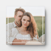 カップルモダンコラージュ写真と家族ミニマルギフト フォトプラーク (正面)