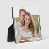 カップルモダンコラージュ写真と家族ミニマルギフト フォトプラーク (正面)