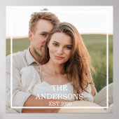 カップルモダンコラージュ写真と家族ミニマルギフト ポスター (正面)