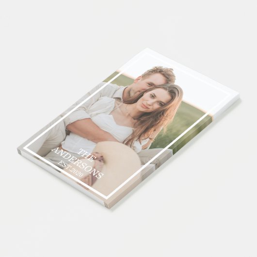 カップルモダンコラージュ写真と家族ミニマルギフト ポストイット (アングル)