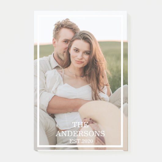 カップルモダンコラージュ写真と家族ミニマルギフト ポストイット (正面)