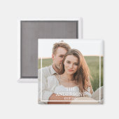 カップルモダンコラージュ写真と家族ミニマルギフト マグネット (正面/裏面)