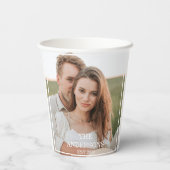 カップルモダンコラージュ写真と家族ミニマルギフト 紙コップ (裏面)