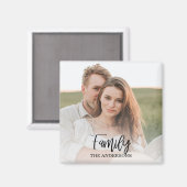 カップルモダンコラージュ写真と素敵な家族の贈り物 マグネット (正面/裏面)
