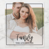 カップルモダンコラージュ写真と素敵な家族の贈り物 ワインラベル (シングルラベル)