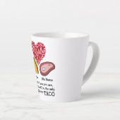 カップルモダンタコと肉好きカスタムのモノグラム カフェラテマグ (右アングル)