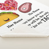 カップルモダンタコと肉好きカスタムのモノグラム シェルパブランケット (3/4)