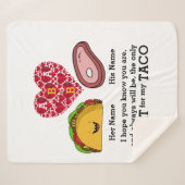 カップルモダンタコと肉好きカスタムのモノグラム シェルパブランケット (正面(横))