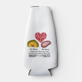 カップルモダンタコと肉好きカスタムのモノグラム ボトルクーラー (正面)