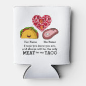 カップルモダンタコと肉好きカスタムのモノグラム 缶クーラー (正面)