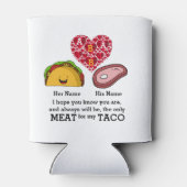 カップルモダンタコと肉好きカスタムのモノグラム 缶クーラー (裏面)