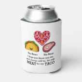 カップルモダンタコと肉好きカスタムのモノグラム 缶クーラー (缶裏面)