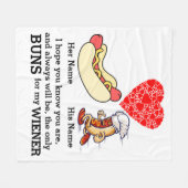 カップルモダンバンスとウィナー愛好家のカスタム フリースブランケット (正面(横))