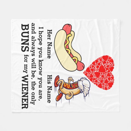 カップルモダンバンスとウィナー愛好家のカスタム フリースブランケット (正面(横))