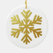 カップルモダンフォトエレガント金ゴールド初めてのクリスマス セラミックオーナメント (裏面)