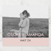 カップルモダンフォトピンクとグレーのパーソナライズド名 ビールラベル (シングルラベル)