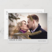 カップルモダンフォトブライダルシャワー インビテーションポストカード (正面/裏面)