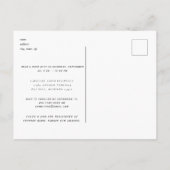 カップルモダンフォトブライダルシャワー インビテーションポストカード (裏面)