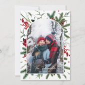 カップルモダンフォトホリデーエレガントアーチカード シーズンカード (正面)