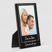 カップルモダンフォトラブ引用文白黒 フォトプラーク (側面)
