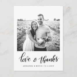 カップルモダンフォトラブ&スク感謝していリット ポストカード