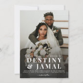 カップルモダンフォト結婚ズ 招待状 (正面)