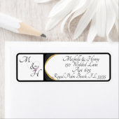 カップルモダンモノグラム差出人住所 ラベル (インサイチュ)