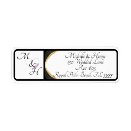 カップルモダンモノグラム差出人住所 ラベル