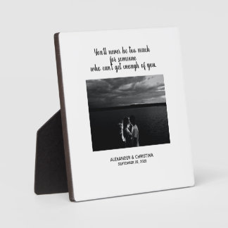 カップルモダンラヴパーソナライズされた引用文 フォトプラーク