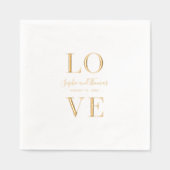 カップルモダン名エレガント愛結婚の 箔ナプキン (正面)