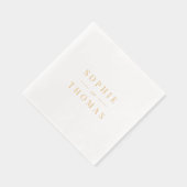 カップルモダン名クラシック結婚の名前 箔ナプキン (右)