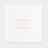 カップルモダン名クラシック結婚の名前 箔ナプキン (正面)