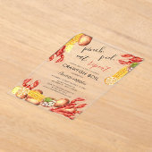 カップルモダン婚約ザリガニ アクリル招待状 (レイダウン)