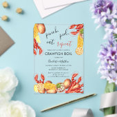 カップルモダン婚約ザリガニ アクリル招待状 (インサイチュ (ウェディング))