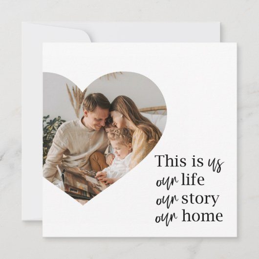 カップルモダン家族の写真と家族の引用文ギフト (正面)