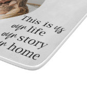 カップルモダン家族の写真と家族の引用文ギフト カッティングボード (角)