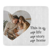 カップルモダン家族の写真と家族の引用文ギフト カッティングボード (正面)