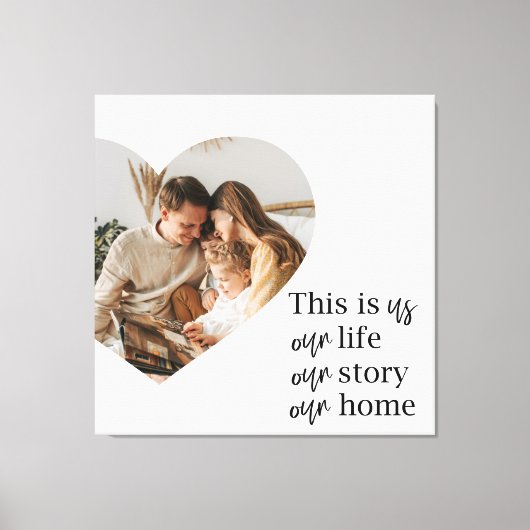 カップルモダン家族の写真と家族の引用文ギフト キャンバスプリント (正面)