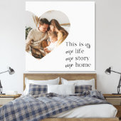 カップルモダン家族の写真と家族の引用文ギフト キャンバスプリント (インサイチュ (寝室))