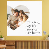 カップルモダン家族の写真と家族の引用文ギフト キャンバスプリント (インサイチュ (リビング))