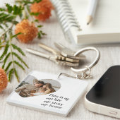 カップルモダン家族の写真と家族の引用文ギフト キーホルダー (正面右)