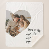 カップルモダン家族の写真と家族の引用文ギフト シェルパブランケット (正面)